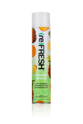 (re)FRESH Summer Breeze Dry Shampoo with tropical fruit scent, absorbs oil and refreshes hair instantly.