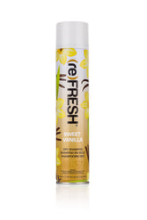 (re)FRESH Sweet Vanilla Dry Shampoo for absorbing excess oil and refreshing hair with a warm vanilla scent.